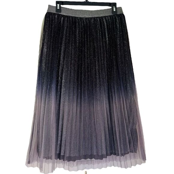 ICHI Nilpa Glitter Ombre Pleated Skirt Size Medium - Picture 5 of 9